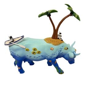 Cow Parade Island Paradise Cow Figurine Nautical Beach Theme